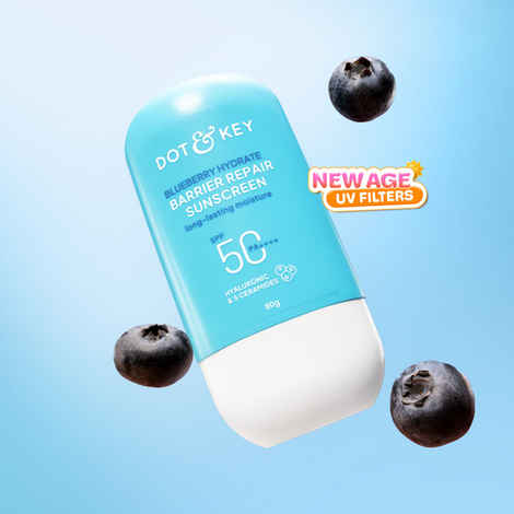 Buy Dot & Key Blueberry Hydrate Barrier Repair Sunscreen SPF 50+, PA++++ - With Hyaluronic & 5 Ceramides | In Vivo Tested Sunscreen All Skin Types with 7 UV Filters | 80 gm - Purplle