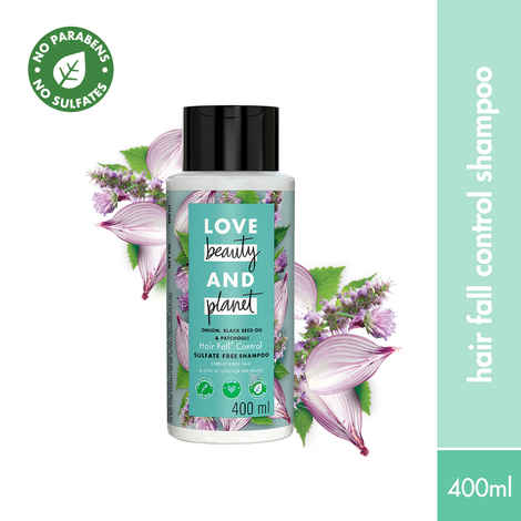 Love Beauty Planet Onion, Blackseed & Patchouli Hairfall Control Sulfate Free Shampoo, 400 ml