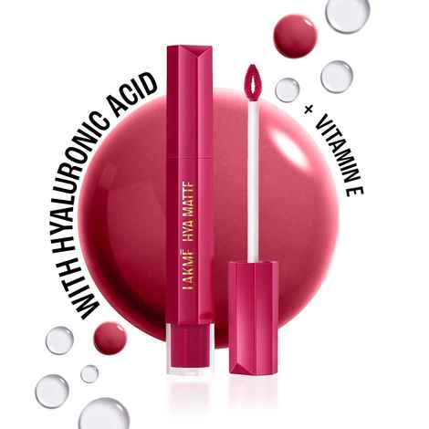 Buy Lakme 9to5 Hya Matte Lip Liquid + Hyaluronic Acid Powersuit Pink 5.3 ml - Purplle