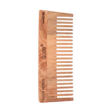 Buy Gubb Wide Teeth Neem Wood Comb Pack of 1 - Purplle