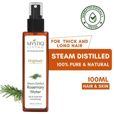 Buy Mystiq Living Rosemary Water Spray | Rosemary Water for Hair Growth | Hair Spray for Hair Growth | Rosemary Water Hair Spray Steam Distilled 100% Pure and Natural Hydrosol, Hair Mist - 100 ml - Purplle
