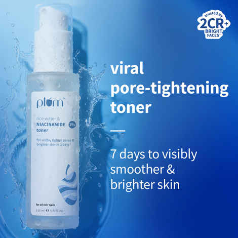 Plum 3% Niacinamide & Rice Water Alcohol-Free Toner - Tightens Pores, Brightens & Fades Blemishes 150 ml