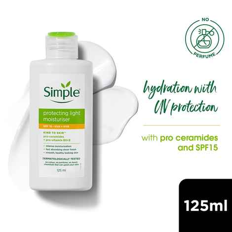 Buy Simple Kind To Skin Protecting Light Moisturiser 125 ml | SPF 15- UVA+UVB | For Protected & Healthy Skin | For All Skin Types - Purplle