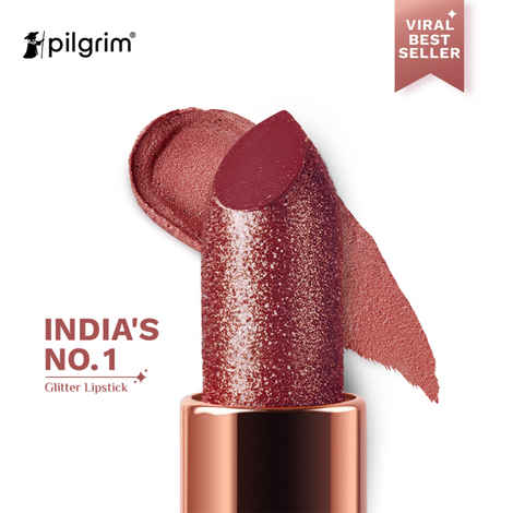 Buy Pilgrim Glitter Lipstick Royal Noor-05 Luxurious 3-D Glitter Formula With Matte Finish (4.2 gm) - Purplle