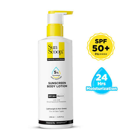 Buy SUNSCOOP 5% NIACINAMIDE DAILY MOISTURE SUNSCREEN BODY LOTION SPF 50+ PA++++ 200 ml - Purplle