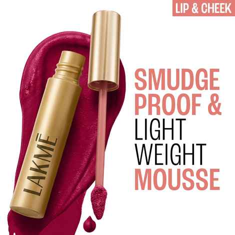 Buy Lakme 9to5 Double Duty Lip & Cheek Mousse, Long Lasting and Lightweight, Rosy Plum (9 gm) - Purplle