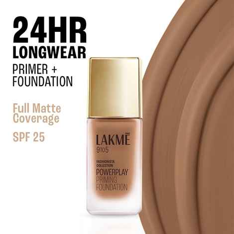 Buy Lakme 9 To 5 Powerplay Priming Liquid Foundation, Built In Primer, SPF 25, C280 Cool Tan (25 ml) - Purplle