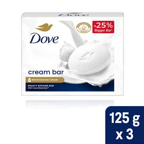 Buy Dove Cream Bathing Bar - Soft, Smooth, Glowing Skin, 3x125 g - Purplle