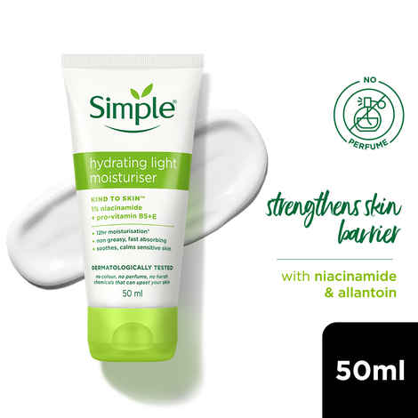 Buy Simple Hydrating Light Moisturiser, 50 ml | 12hr Hydration | With Niacinamide, Pro-Vitamin B5, Glycerin & Borage Seed Oil | Lightweight, Non-Greasy Formula | For Soft, Smooth Skin - Purplle