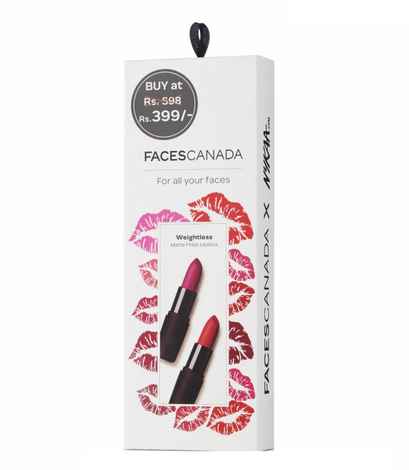 Buy FACES CANADA Truly Matte Gift Box - Weightless Matte Lipstick Combo - Kissed Ruby + Fuschia Wave (4.5 gm X 2) - Purplle