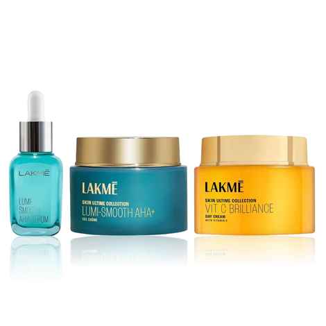 Buy Lakme Night Repair & Glow Combo (Lumi Smooth AHA+BHA+PHA+B3 Cream 50 gm + Vitamin C Night Cream 50 gm + Lumi Smooth Serum 15 ml) Combo of 3 - Purplle