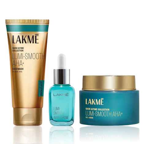 Buy Lakme Lumi Smooth Brightening Set (Lumi-Smooth AHA+BHA+PHA+B3 Cream 50 gm + Lumi-Smooth Serum 15 ml + Lumi-Smooth Facewash 100 gm) Combo of 3 - Purplle