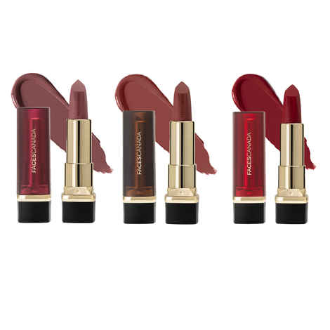 Buy FACES CANADA Comfy Matte Creme Lipstick Pack of 3 - Let’s Get Latte 12 + Livin' It Up 16 + Head Up High 03 (4.2 gm x 3) - Purplle