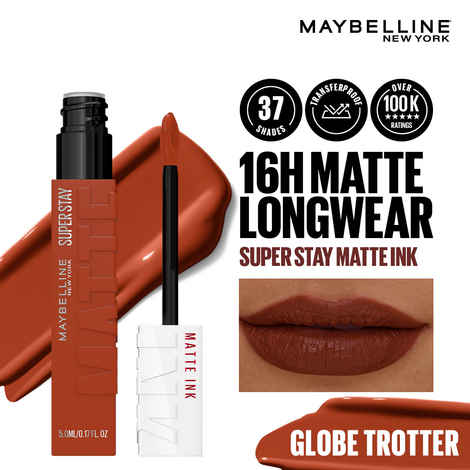 Buy Maybelline New York Super Stay Matte Ink Liquid Lipstick - Globe Trotter 135 (5 ml) - Purplle