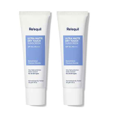 Re'equil Ultra Matte Dry Touch Sunscreen Gel SPF 50 PA++++ – Super Saver Pack of 2