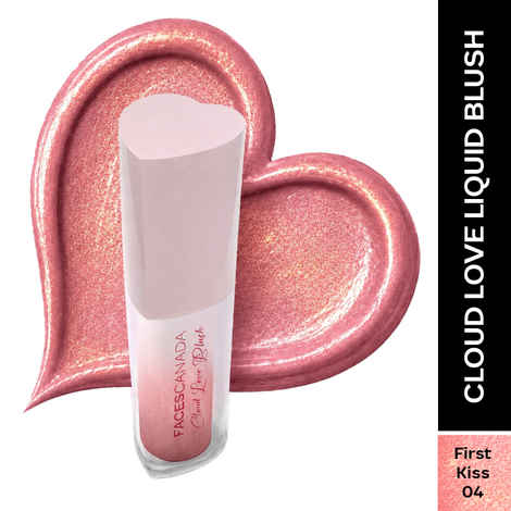 Buy FACES CANADA Cloud Love Liquid Blush - First Kiss 04, 3.5 ml | Peachish Pink Look | Long Lasting | Blends Easily | Blurred Matte Effect | Lightweight | Natural Tint | Cushion Applicator | Niacinamide Infused - Purplle