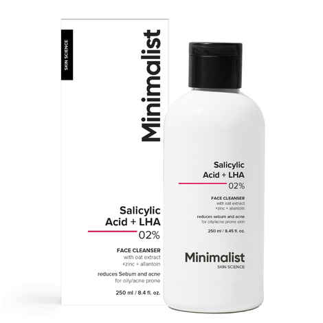 Buy Minimalist Salicylic Acid + LHA 02% Cleanser- 250 ml - Purplle
