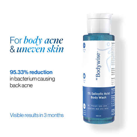 Buy Be Bodywise 1% Salicylic Acid Exfoliating Body Wash Shower Gel 100 ml | Prevents Body Acne, Bumpy skin & Deep cleanses | Suitable for All Skin Types - Purplle