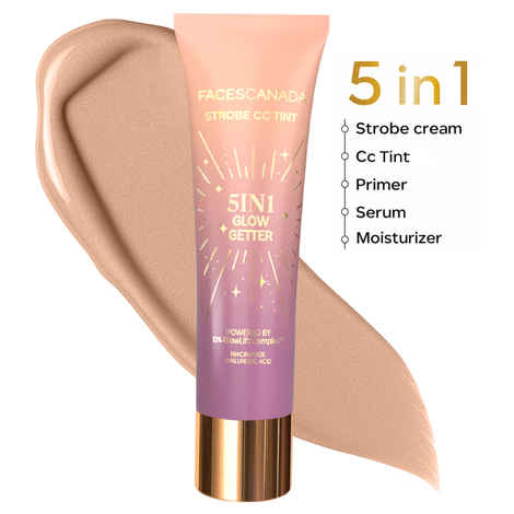 Buy FACES CANADA Strobe CC Tint - Sunset Glaze 02, 27 ml | 5-in-1 Serum + Moisturizer + Primer + BB/CC Cream + Strobe Cream | Lightweight | Radiant Dewy Glass Skin Glow | Niacinamide & Hyaluronic Acid | For Light to Medium Skin - Purplle