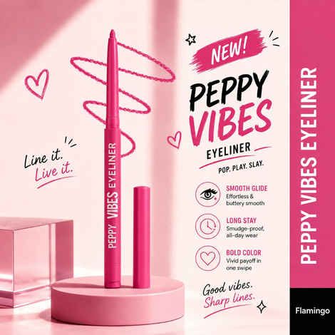 Buy Glam 21 Peppy Vibes Eyeliner 0.4 gm - Flamingo | Matte Finish, upto 10 Hours Stay, Smudge & WaterProof - Purplle