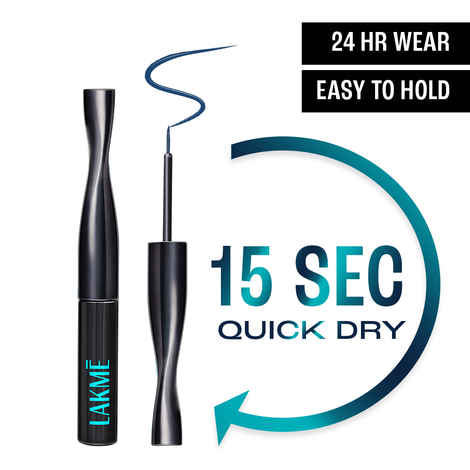 Lakme  Eyeconic Liquid Eyeliner Matte Finish, Waterproof, Smudgeproof 24 Hrs, intence Blue, 4.5 ml