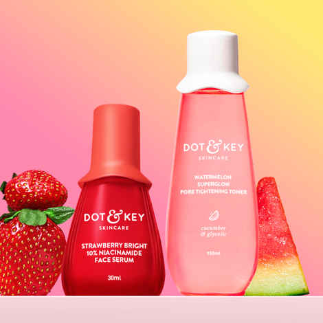 Buy Dot & Key Strawberry Glow + Watermelon Pore-Refine Skin Care Kit Combo of 2 - Purplle