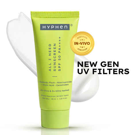 Buy Hyphen All I Need Sunscreen SPF 50 PA++++ with New Gen UV Filters | In-vivo Tested | Brightens & Protects | Lightweight & Non-Greasy 30 ml - Purplle