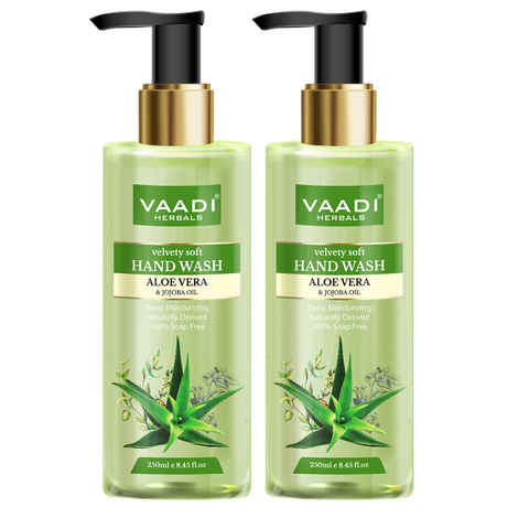 Buy Vaadi Herbals Pack of 2 Velvety Soft Aloe Vera & Jojoba Oil Hand Wash (250 ml x 2) - Purplle