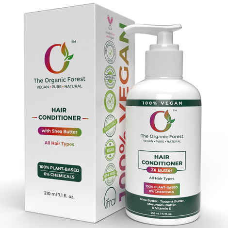 Buy The Organic Forest 100% Plant Based Hair Conditioner for Dry Frizzy Hair | Infused with Shea Butter & Coconut Oil for Hair Moisturizing & Strengthening | Scalp Moisturizer for Dry Scalp - Sulfate-Free Deep Conditioner 210 ml - Purplle