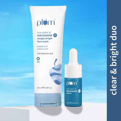 Buy Plum Double Brightening Duo Mini Pack (Niacinamide Serum 10 ml + Face Wash 100ml) - Purplle