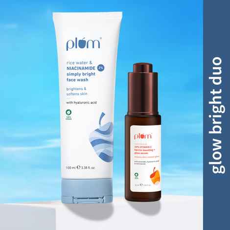 Buy Plum Bright & Clear Power Duo Combo (Face Wash 100 ml + 10% Vitamni C Serum 30 ml) - Purplle