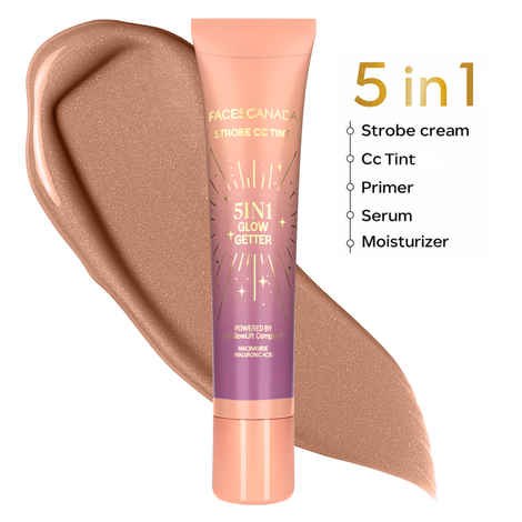 Buy FACES CANADA Strobe CC Tint Mini- Twilight Veil 03, 18 ml | 5-in-1 Serum + Moisturizer + Primer + BB/CC Cream + Strobe Cream | Lightweight | Radiant Dewy Glass Skin Glow | Niacinamide & Hyaluronic Acid | For Medium To Tan Skin - Purplle
