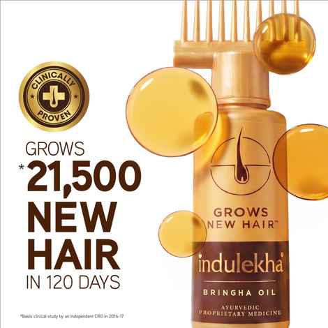 Indulekha Bringha Hair Oil, with 11 Herbs, Ayurvedic Hair Oil for Hair Growth, 50 ml