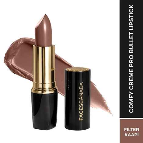Buy FACES CANADA Comfy Creme Pro Bullet Lipstick - Filter Kaapi, 3.6 gm | Lightweight Formula | Glossy Creamy Finish | Buildable Color | Smooth Glide | Comfortable Wear | Tea Tree Oil & Vitamin E Infused - Purplle
