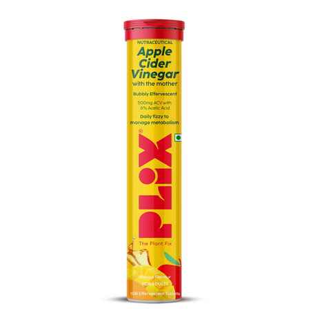 Buy PLIX Apple Cider Vinegar Effervescent for Weight Loss (Mango) - 15 Tablets, Pack Of 1 (ACV) - Purplle