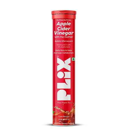 Buy PLIX Apple Cider Vinegar Effervescent for Weight Loss (Cola) - 15 Tablets, Pack Of 1 (ACV) - Purplle