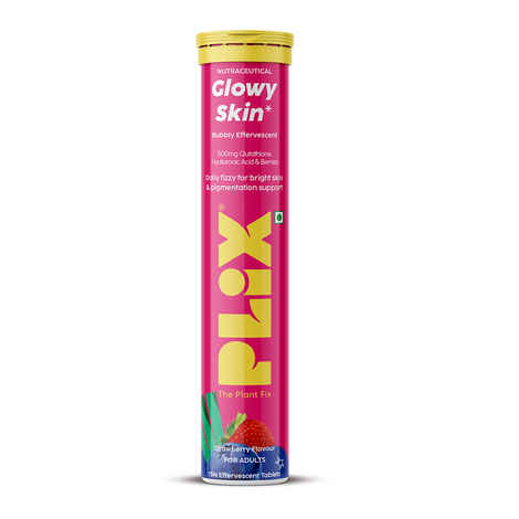 Buy PLIX Glutathione Strawberry Effervescent 15 Tablets With 500mg L-Glutathione For Clear Glowy Skin & Pigmentation (Pack of 1) - Purplle