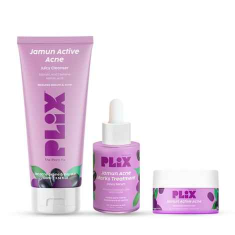 Buy PLIX Jamun Cleanser (100 ml) & 10% Niacinamide Acid Face Serum (30 ml) With Jamun Smoothie Moisturizer (50 gm) Combo l Detoxifies The Skin l Reduces Acne Marks l Fades Blemishes l All Skin Types, Combo of 3 - Purplle