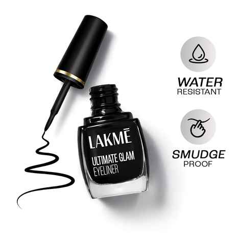 Buy Lakme Ultimate Glam Eye Liner | Semi Matte | Black | 9 ml - Purplle