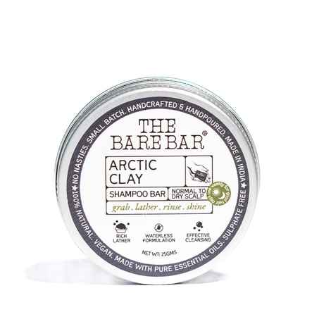Buy The Bare Bar Arctic Clay Shampoo Bar – 25 gm With Blue Clay, Spirulina & Aloe Vera | Detoxifying & Volumizing Solid Shampoo | Sulfate-Free & Travel-Friendly - Purplle
