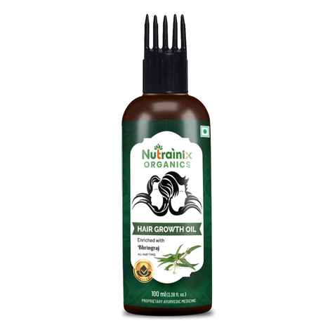 Buy Nutrainix Organics Hair Growth Oil, Plant-Based Growth Oil for Thicker, Longer & Healthier Hair - 100 ml - Purplle