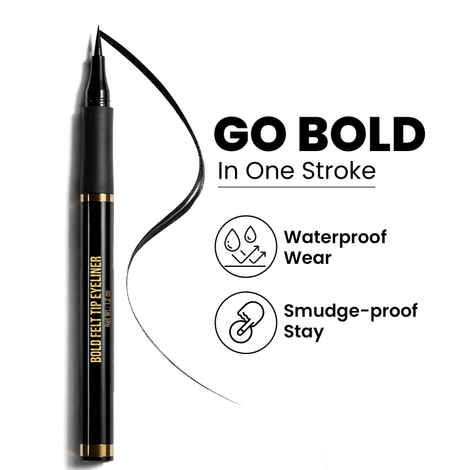 Buy Swiss Beauty Jet Black Bold Felt Tip Eyeliner 1.2 ml - Purplle