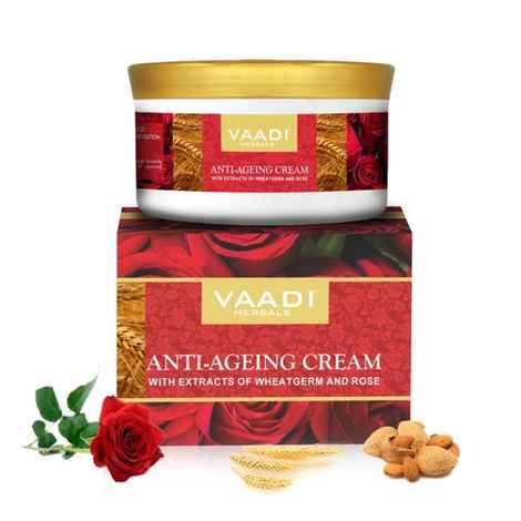Buy Vaadi Herbals Anti Ageing Cream With Extracts Of Almonds, Wheatgerm And Rose (150 gm) - Purplle