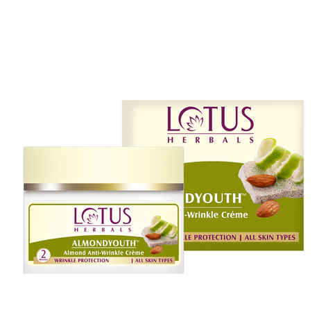 Buy Lotus Herbals Almondyouth Almond Anti-Wrinkle Cream | For All Skin Types | 50 gm - Purplle