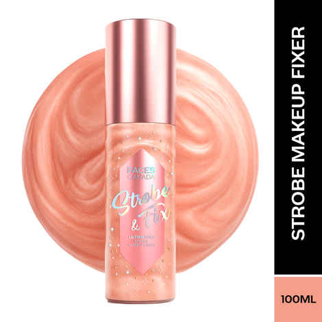 Buy FACES CANADA Ultime Pro Strobe Makeup Fixer - Rose Gold, 100 ml | 12HR Long Lasting Makeup Setting Spray | Dewy Shimmery Glow Finish | Hydrating, Non-Sticky | Waterproof, Transferproof & Alcohol-Free - Purplle