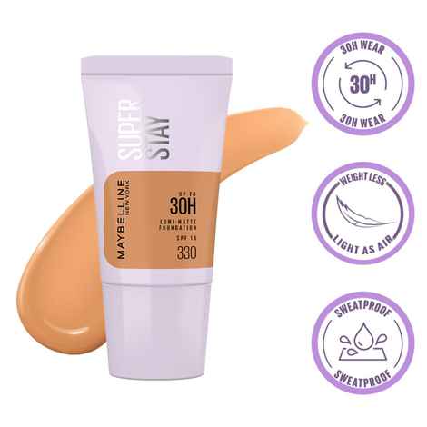 Buy Maybelline New York Super Stay Lumi-Matte Foundation- 330,  30H Wear, Lightweight, Suitable for all Skin Types, Soft Glow, Buildable Coverage - 18 ml - Purplle