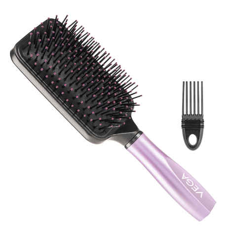 Buy VEGA Paddle Hair Brush with Cleaning Comb | Detangling Hair Brush for Women & Men| Hair Styling Brush for Smooth, Tangle-Free & Frizz-Free Hair, Dry & Wet Hair (India's No.1* Hair Brush Brand, E18-PB) 1 pc - Purplle