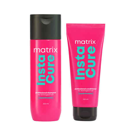 Buy Matrix InstaCure Shampoo (200 ml) & Conditioner(100 ml) Combo with Liquid Protein for Damaged Hair| Ditch Damage from the 1st Use*| Reduced Split Ends, Breakage, Knotting | For All Hair Types - Purplle