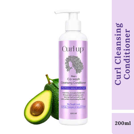 Buy Curl up Cowash Cleansing Conditioner | Mild 2 In 1 Shampoo & Conditioner |For Frizzy & Curly Hai (200 ml) - Purplle