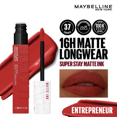Buy Maybelline New York Superstay Matte Ink Liquid Lipstick - 16H Longwear Matte | Entrepreneur - 5 ml - Purplle